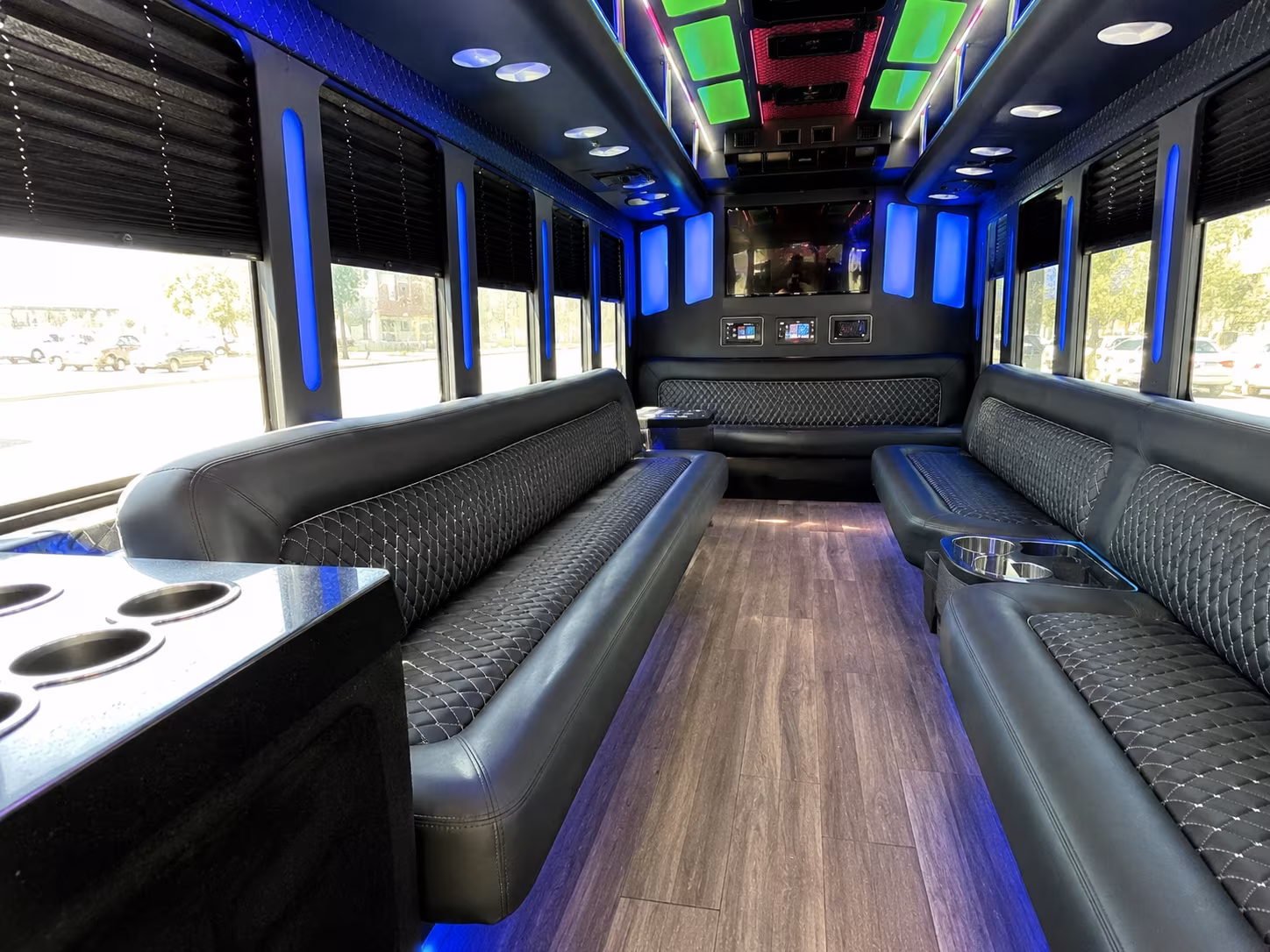 memphis 15 passenger party bus inside