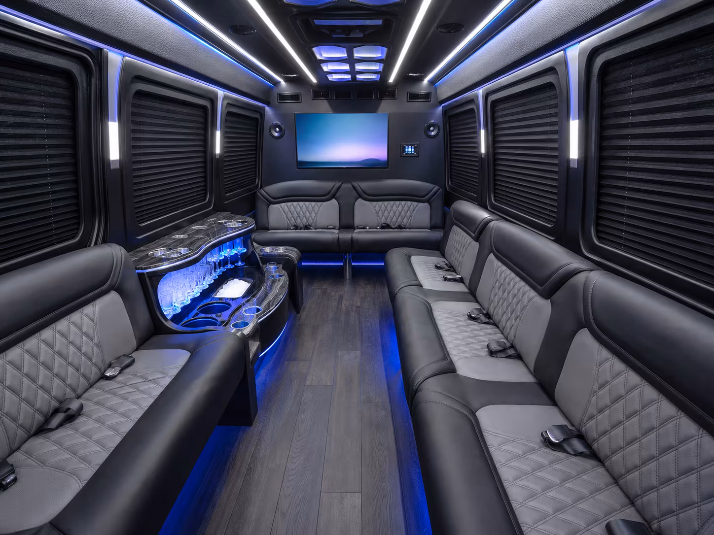 memphis 25 passenger party bus inside