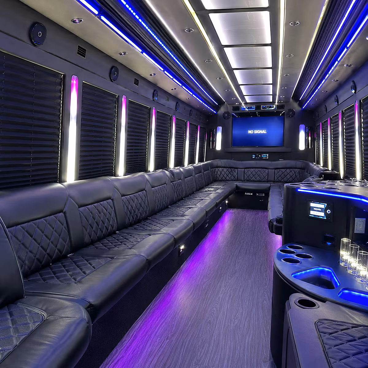 memphis 30 passenger party bus inside